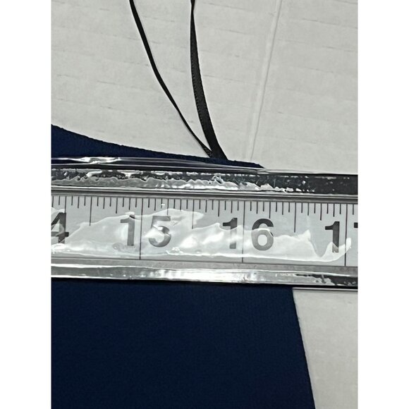 Trina Turk Ink Blue Feather Trim Halter Top Size Small Elegant Party Blouse - Picture 10 of 12